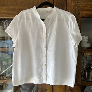 J. Jill white linen blouse
